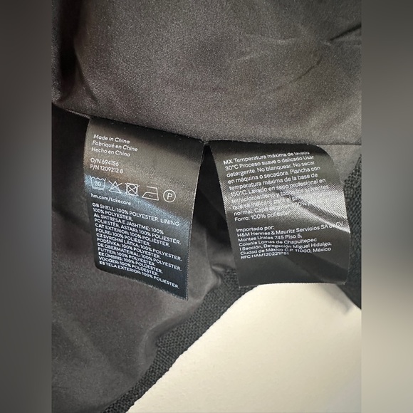 H&M Black Textured Bomber Jacket cardigan black tweed size small - Picture 9 of 10